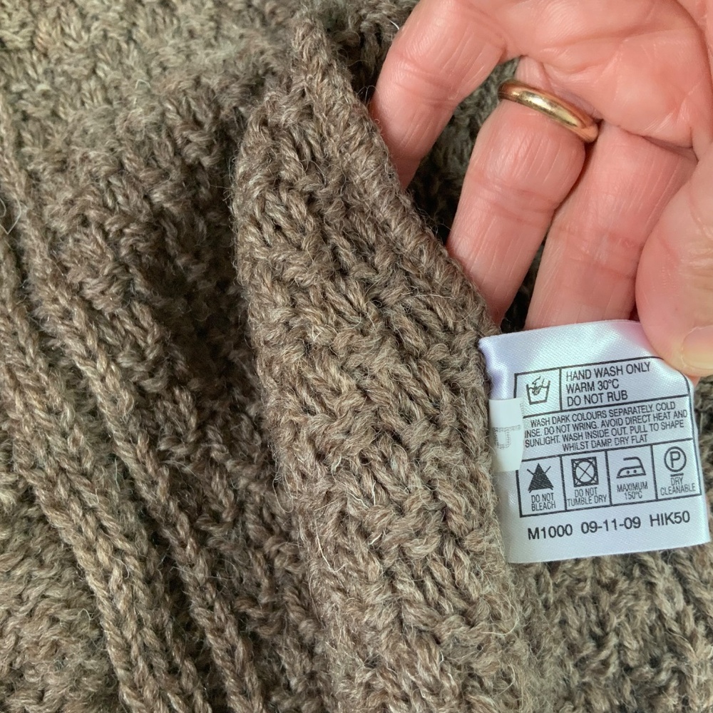Open Front Wool Cable-Knit Cardigan from Highland Home Industries (medium) - Picture 12 of 13